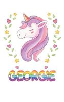 Georgie: Georgie Notebook Journal 6x9 Personalized Gift For Georgie Unicorn Rainbow Colors Lined Paper