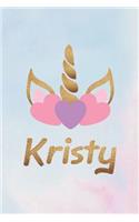 Kristy: Personalized First Name Unicorn Gift Birthday Girl Notebook Journal 104 Pages