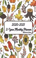 2020-2021 2-Year Watercolor Leaves Monthly Planner 6x9