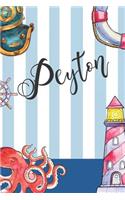 Peyton: Nautical Ocean Note Book and Journal with Personal Name on the Cover. Perfect for Writing, Deep Thoughts, Creative Thinking, Work Planning, Business
