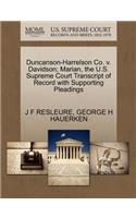 Duncanson-Harrelson Co. V. Davidson; Marian, the U.S. Supreme Court Transcript of Record with Supporting Pleadings