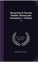 University of Toronto Studies. History and Economics. (, Volume 1: (English)