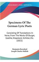 Specimens Of The German Lyric Poets