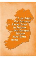 Vintage Irish Sayings Journal - I Am Irish, Not Because I Was Born in Ireland, But Because Ireland Was Born In Me (Orange): 100 page 6" x 9" Ruled Notebook: Inspirational Journal, Blank Notebook, Blank Journal, Lined Notebook, Blank Diary