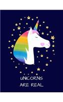 Unicorns Are Real: Rainbow Unicorn Notebook (Composition Book Journal) (8.5 x 11 Large)