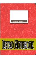 Retro Notebook Red,, 7 X 10 Inch 100 Sheets