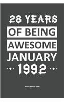 28 Years Of Being Awesome January 1992 Weekly Planner 2020