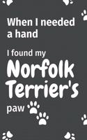 When I needed a hand, I found my Norfolk Terrier's paw: For Norfolk Terrier Puppy Fans