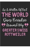 As A Matter Of Fact The World Does Revolve Around My Greater Swiss Rottweiler: Lined Journal, 120 Pages, 6 x 9, Funny Greater Swiss Rottweiler Gift Idea, Black Matte Finish (As A Matter Of Fact The World Does Revolve Around My 