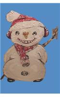 Notizbuch Schneemann mit Schal und Mütze