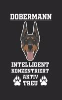 Dobermann: Notizbuch/Tagebuch/Aufgabenheft/120 Seiten/Linierte Seiten,6x9 Zoll