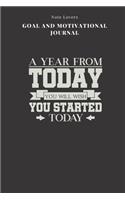 A Year From Today You Will Wish You Started Today - Goal and Motivational Journal: 2020 Monthly Goal Planner And Vision Board Journal For Men & Women