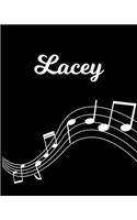 Lacey: Sheet Music Note Manuscript Notebook Paper - Personalized Custom First Name Initial L - Musician Composer Instrument Composition Book - 12 Staves a 