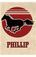 Wild Horse Lined Notebook: Phillip: College Ruled Composition Book Diary Lined Journal