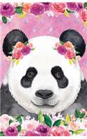 Journal Notebook For Animal Lovers Cute Panda In Flowers: 162 Lined and Numbered Pages With Index Blank Journal For Journaling, Writing, Planning and Doodling.