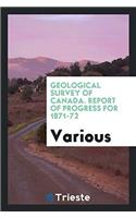 Geological Survey of Canada. Report of Progress for 1871-72