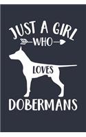 Just A Girl Who Loves Dobermans Notebook - Gift for Doberman Lovers and Dog Owners - Doberman Journal