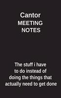 Cantor Meeting Notes the Stuff I Have to Do Instead of Doing the Things That Actually Need to Get Done: Blank Lined Notebook / Journal Gift Idea