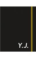Y.J.: Classic Monogram Lined Notebook Personalized With Two Initials - Matte Softcover Professional Style Paperback Journal Perfect Gift for Men and Women