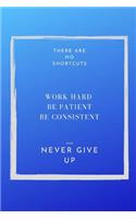 There are NO shortcuts Work hard Be patient Be Consistent and Never Give Up