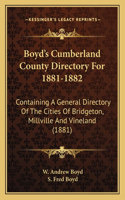 Boyd's Cumberland County Directory For 1881-1882