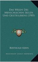 Das Wesen Des Menschlichen Seelen Und Geisteslebens (1905)