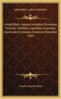 Gerardi Blasii, Anatome Animalium Terrestrium Variorum, Volatilium, Aquatilium, Serpentum, Insectorum, Ovorumque, Structuram Naturalem (1681)