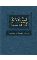 Memoria De La Isla De Fernando Poo... - Primary Source Edition