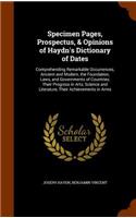 Specimen Pages, Prospectus, & Opinions of Haydn's Dictionary of Dates