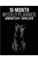 2017-2018 Weekly Planner - Wordcloud Border Collie