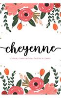 Cheyenne: Journal - Diary - Agenda - Tagebuch - Diario: 150 pages paginas seiten pagine: Modern Florals First Name Notebook in Coral, Pink & Orange on White A