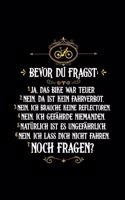 BEVOR DU FRAGST E-BIKE Notizbuch: Notizbuch A5 kariert 120 Seiten, Notizheft / Tagebuch / Reise Journal, perfektes Geschenk für E-Bike fahrer