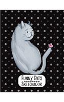 Funny Cats Sketchbook: Notebook for Sketching, Doodling, Painting, Journaling, Drawing or Writing For Cat Lovers 8.5 x 11 (Pretty Cute Colorful Cover Vol. 9)