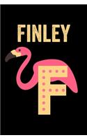 Finley: Journal (Diary, Notebook) Personalized Custom Name Alphabet Flamingo Birthday Gift for Boys