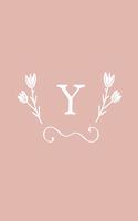 Y: Monogram initial medium-lined notebook. Pink and white diary.