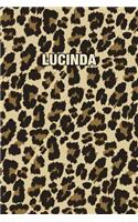 Lucinda: Personalized Notebook - Leopard Print (Animal Pattern). Blank College Ruled (Lined) Journal for Notes, Journaling, Diary Writing. Wildlife Theme Des