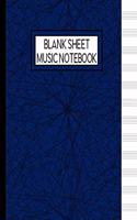 Blank Sheet Music Notebook: Abstract Web Music Manuscript Staff Paper for Musicians (108 pages, 12 staves per page)