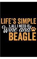 Life's Simple All I Need Is Wine And Beagle