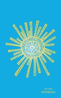 Dot Grid Notebook: Yellow Sun Burst, 5 inches x 8 inches, 100 sheets / 200 pages, Cream Interior Pages