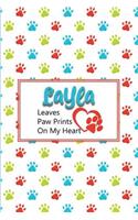 Layla Leaves Paw Prints on My Heart: Personalized Journal for Dog Lovers with Pet's Name on Cover