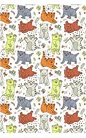 Bullet Journal Notebook Funny Cats Playing Pattern 1: 112 Page Numbered Graph Style Grid Bullet Journal with Index Pages and Key Pages in Portable 6 X 9 Size.
