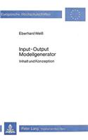 Input - output- Modellgenerator: Inhalt Und Konzeption