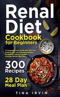 Renal Diet Cookbook for Beginners: A Comprehensive Guide with 300 Low Sodium and Low Potassium Recipes to Improve Kidney Function, Includes 28 Day Meal Plan.