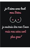 Je t'aime avec tout mes seins je voudrais dire mon coeur mais mes seins sont plus gros