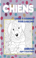 Livres à colorier pour garçons - Gros caractères - Animaux - Chiens