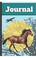 Journal: Wild Horse Running Writing Gift - Lined JOURNAL, 130 pages, 6 x 9