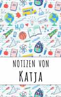 Notizen von Katja: Liniertes Notizbuch für deinen personalisierten Vornamen