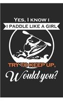 Yes, I Know I paddle like a Girl Try to Keep up, Would you?