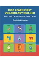 Kids Learn First Vocabulary Builder FULL COLORS Cartoons Flash Cards English Albanian
