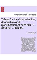 Tables for the Determination, Description and Classification of Minerals ... Second ... Edition.